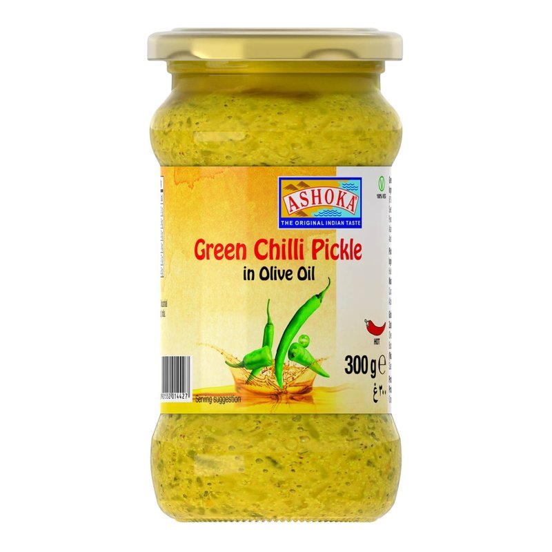 Ashoka Green Chilli Pickle in Olive Oil Ashoka