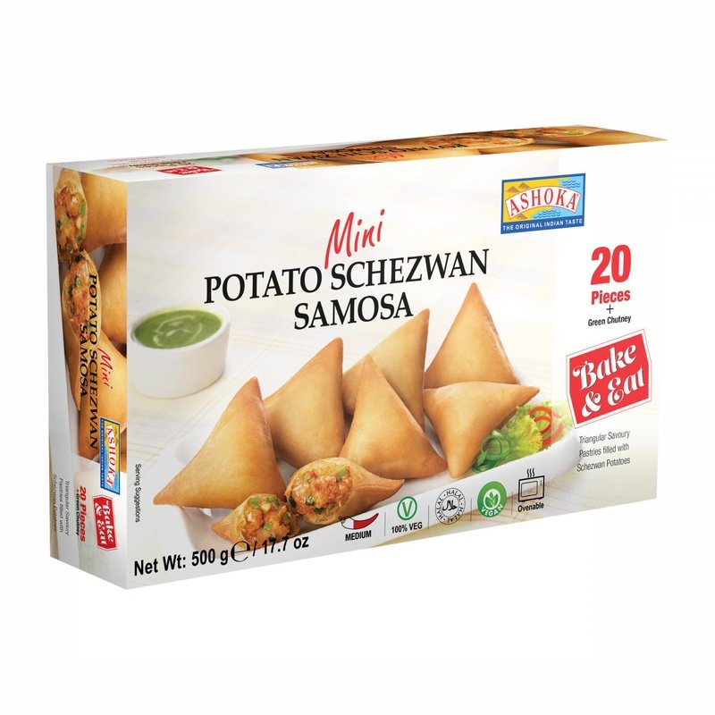 Ashoka Potato Schezwan Samosas with Green Chutney Ashoka