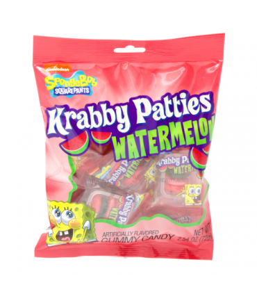 SpongeBob SquarePants Gummy Krabby Patties Watermelon Peg Bag 72g (2.54oz)