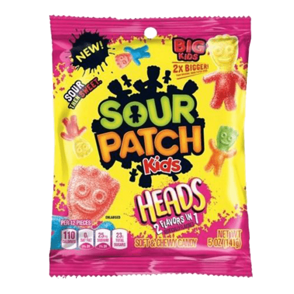 Sour Patch Kids Big Heads Soft & Chewy Candy 142g (5oz)