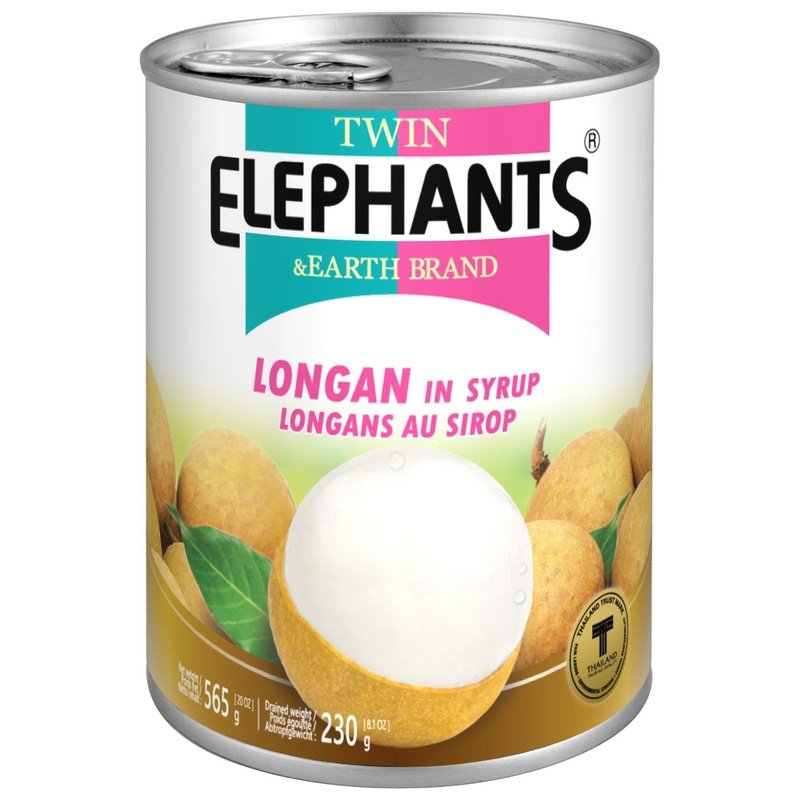 Twin Elephants & Earth Longan in Syrup Twin Elephants