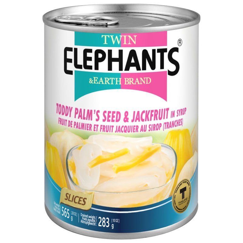 Twin Elephants & Earth Toddy Palm Seed with Jackfruit Slices in Syrup Twin Elephants