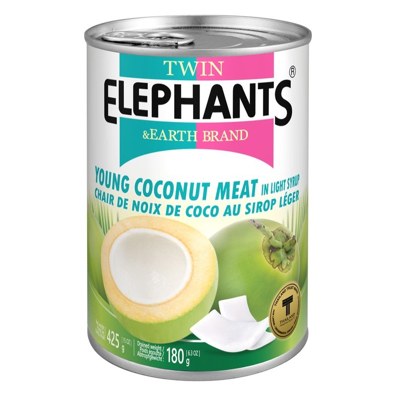 Twin Elephants & Earth Young Coconut Meat in syrup Twin Elephants