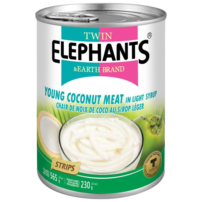 Twin Elephants & Earth Young Coconut Meat Stripped in Syrup Twin Elephants